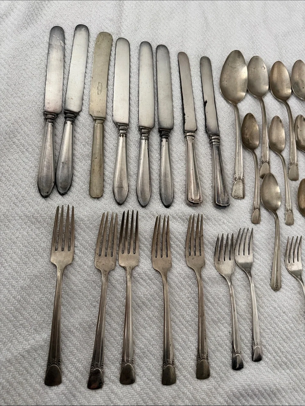 Vintage Silver Plated Flatware Set 30 Piece Assortment